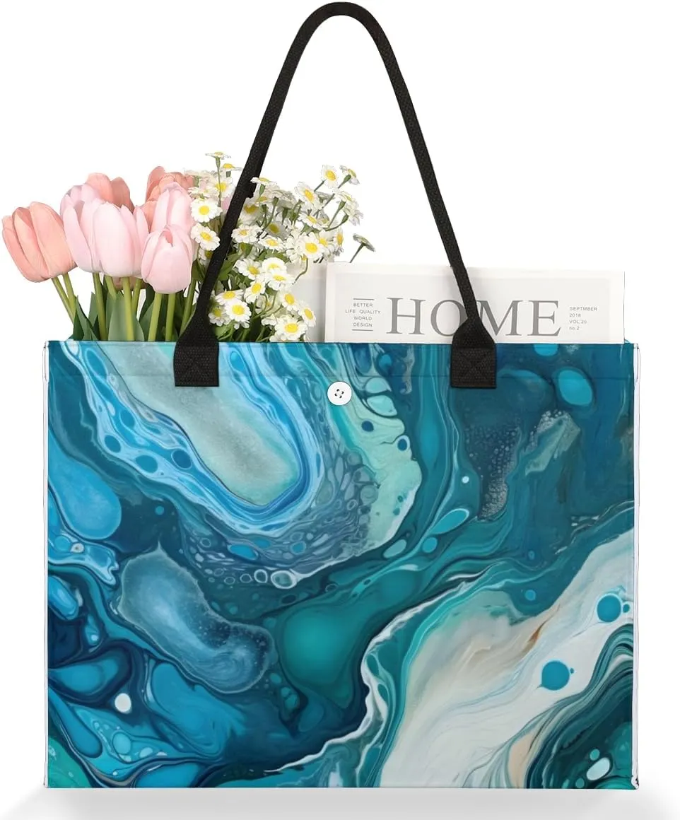 QsirBC Marbles Classic Pattern Tote Bag for Women Shoulder Bags with Pockets Handbags Purses Large Totes