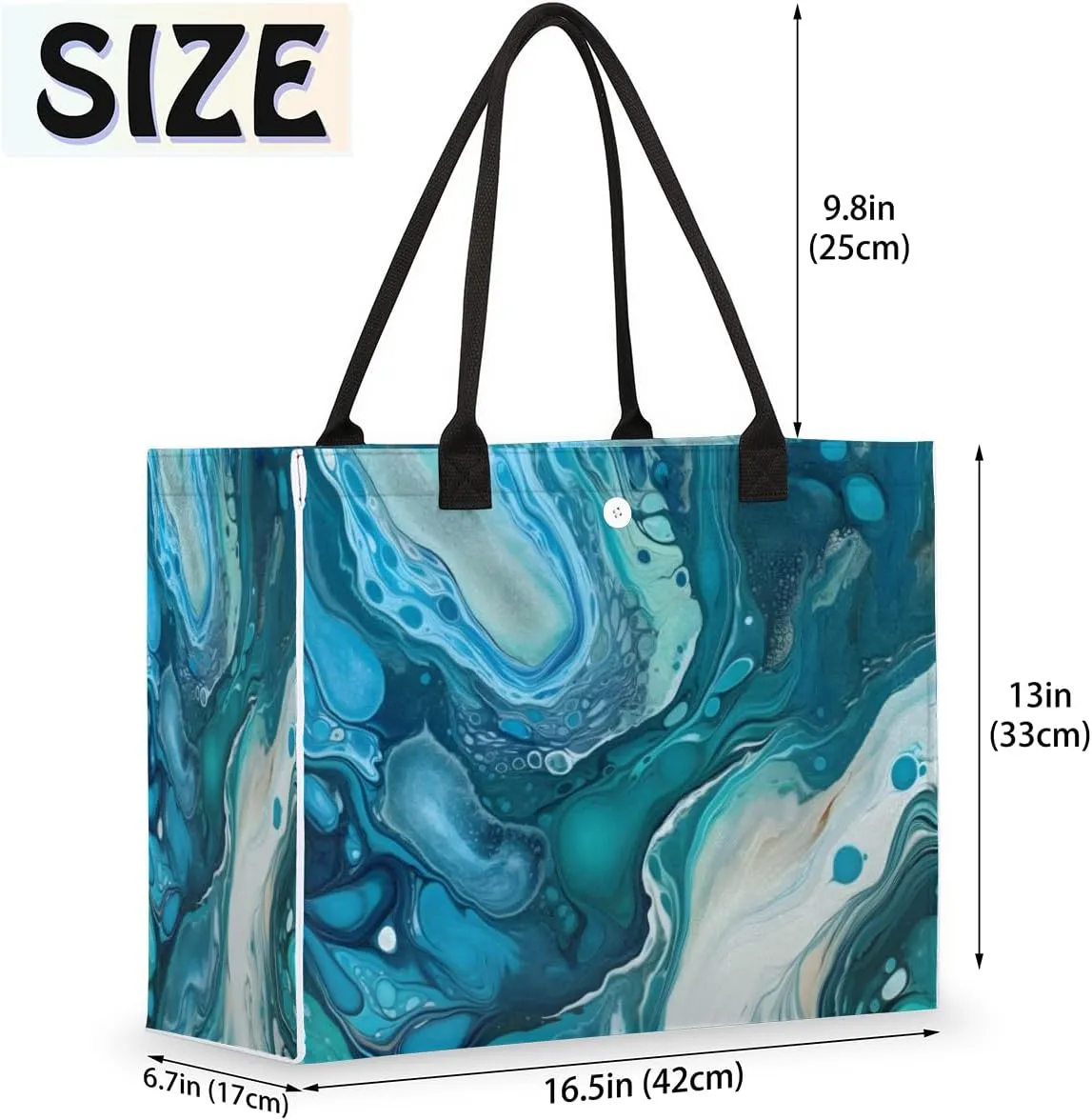 QsirBC Marbles Classic Pattern Tote Bag for Women Shoulder Bags with Pockets Handbags Purses Large Totes