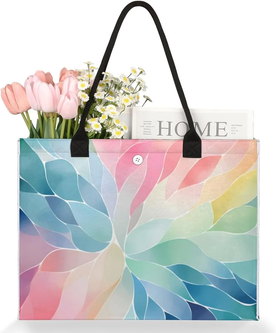 QsirBC Modern Abstraction Style Tote Bag for Women Shoulder Bags with Pockets Handbags Purses Large Totes