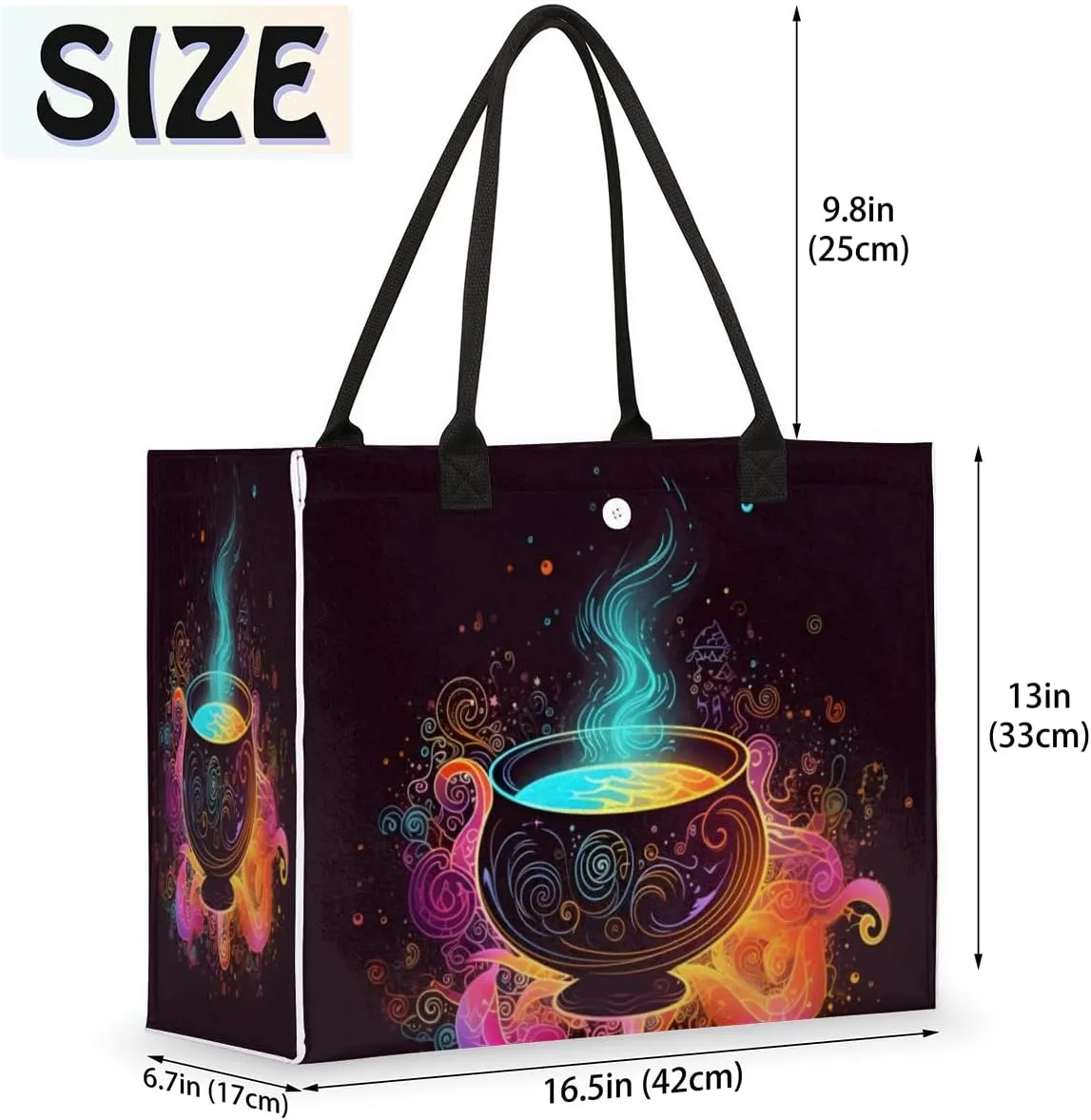 QsirBC Universe Funny Decor Tote Bag for Women Shoulder Bags with Pockets Handbags Purses Large Totes