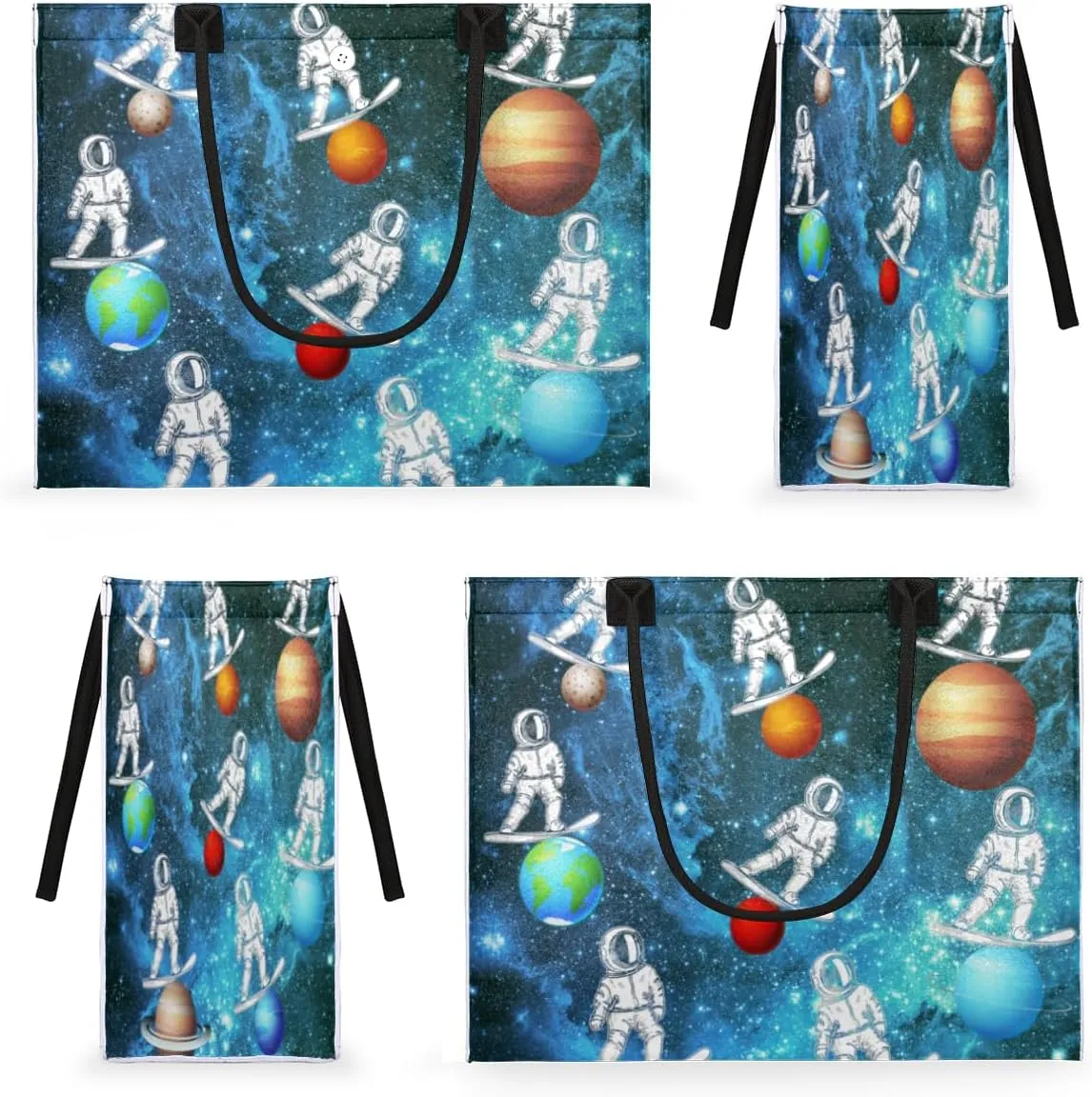 QsirBC Universe Funny Decor Tote Bag for Women Shoulder Bags with Pockets Handbags Purses Large Totes