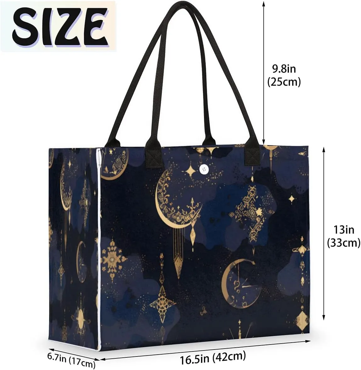 QsirBC Universe Funny Decor Tote Bag for Women Shoulder Bags with Pockets Handbags Purses Large Totes