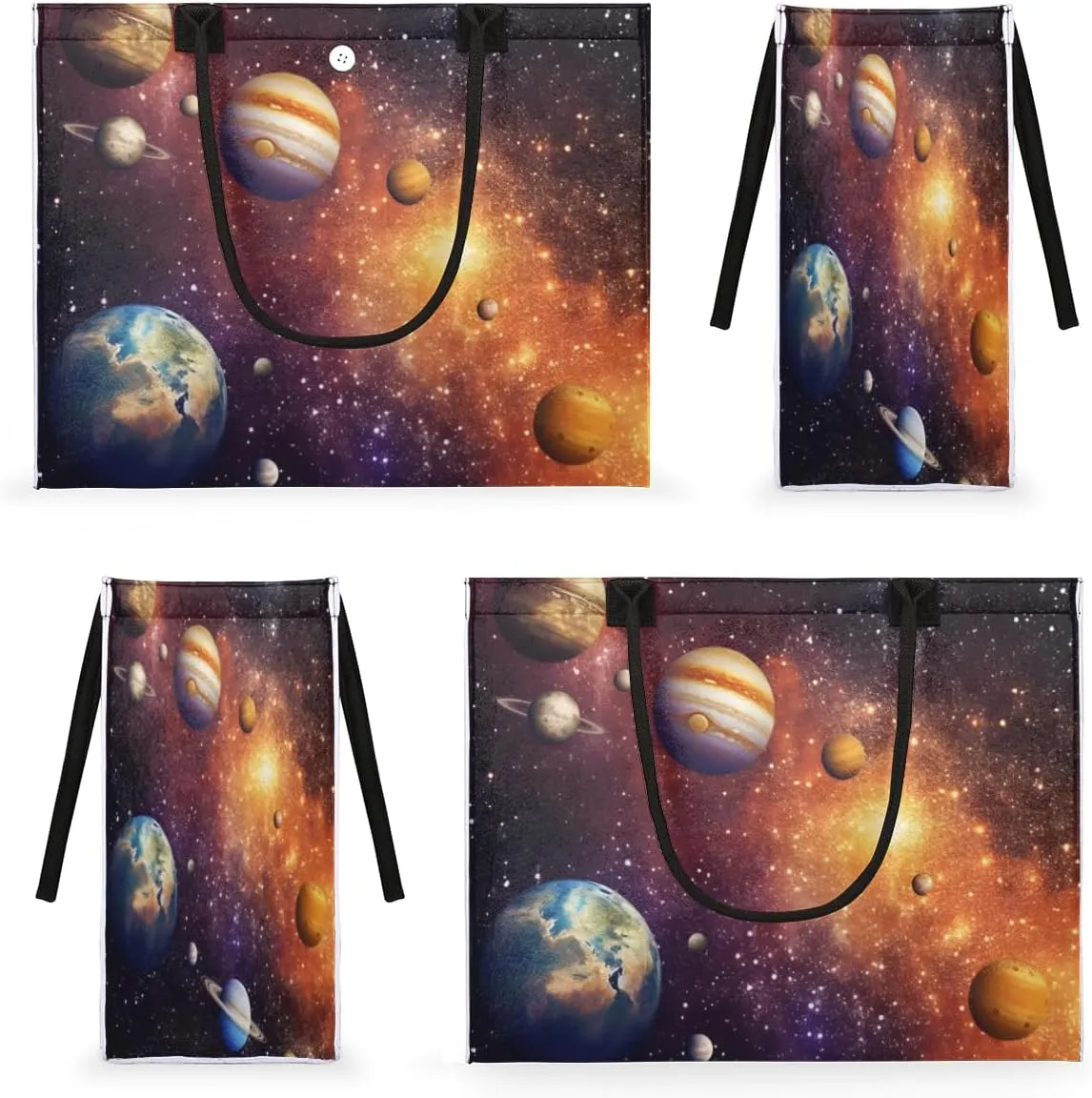 QsirBC Universe Funny Decor Tote Bag for Women Shoulder Bags with Pockets Handbags Purses Large Totes