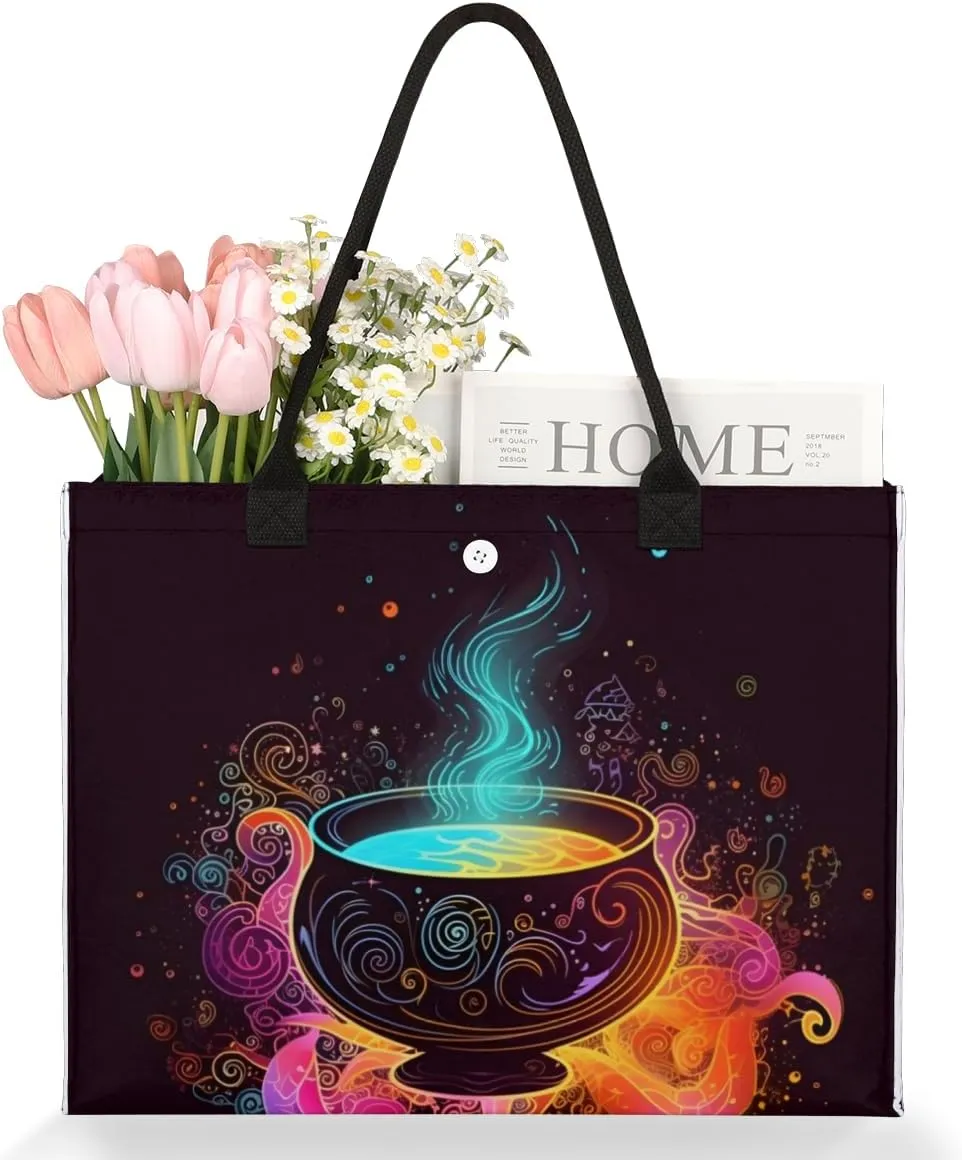 QsirBC Universe Funny Decor Tote Bag for Women Shoulder Bags with Pockets Handbags Purses Large Totes