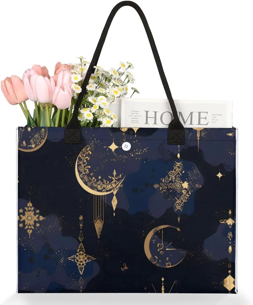 QsirBC Universe Funny Decor Tote Bag for Women Shoulder Bags with Pockets Handbags Purses Large Totes