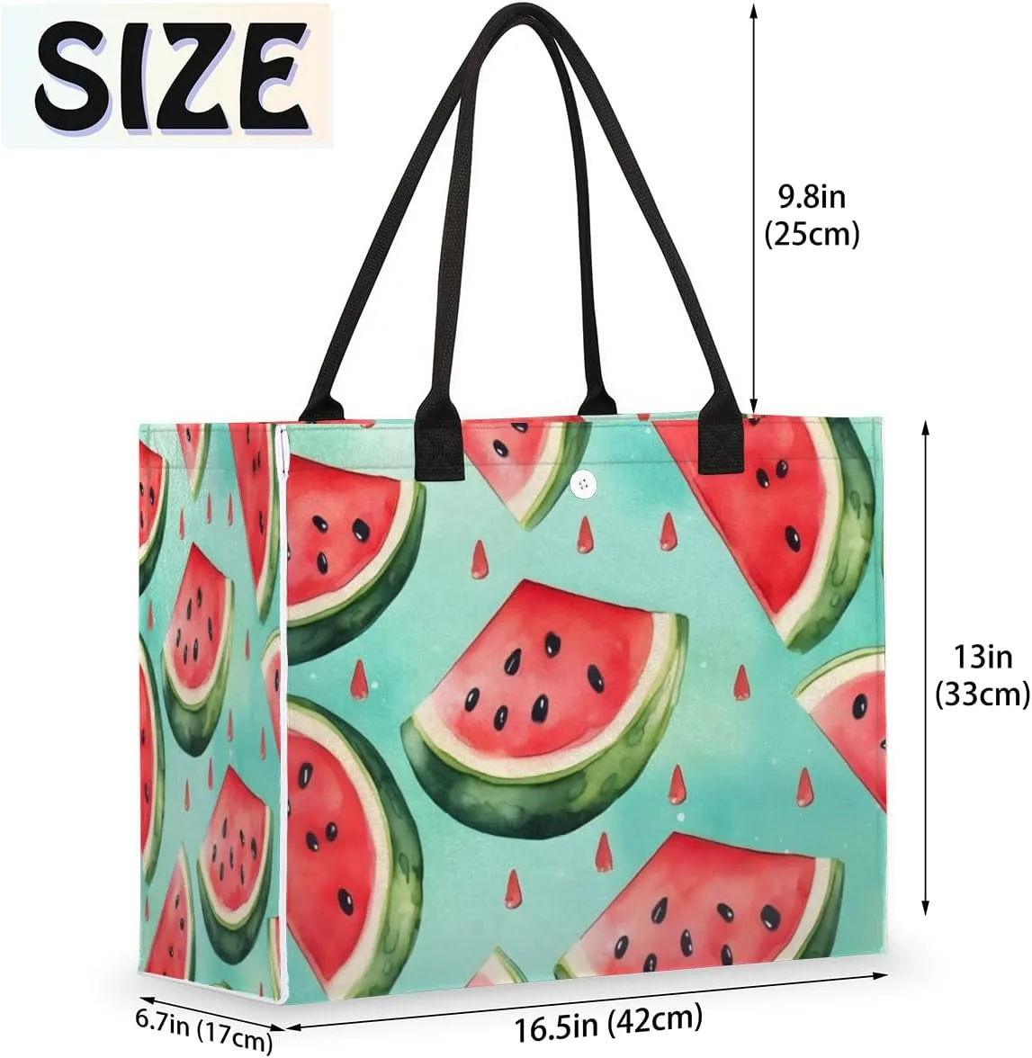 QsirBC Watermelon Fruits Texture Tote Bag for Women Shoulder Bags with Pockets Handbags Purses Large Totes