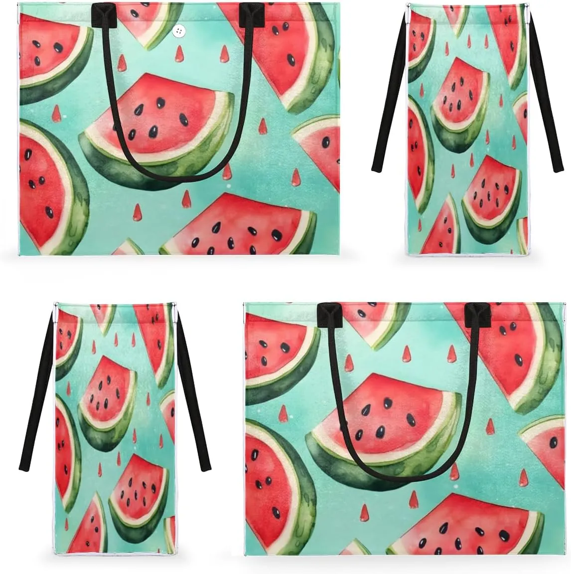 QsirBC Watermelon Fruits Texture Tote Bag for Women Shoulder Bags with Pockets Handbags Purses Large Totes