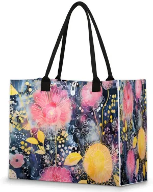 QsirBC Watermelon Plants Pattern Tote Bag for Women Shoulder Bags with Pockets Handbags Purses Large Totes