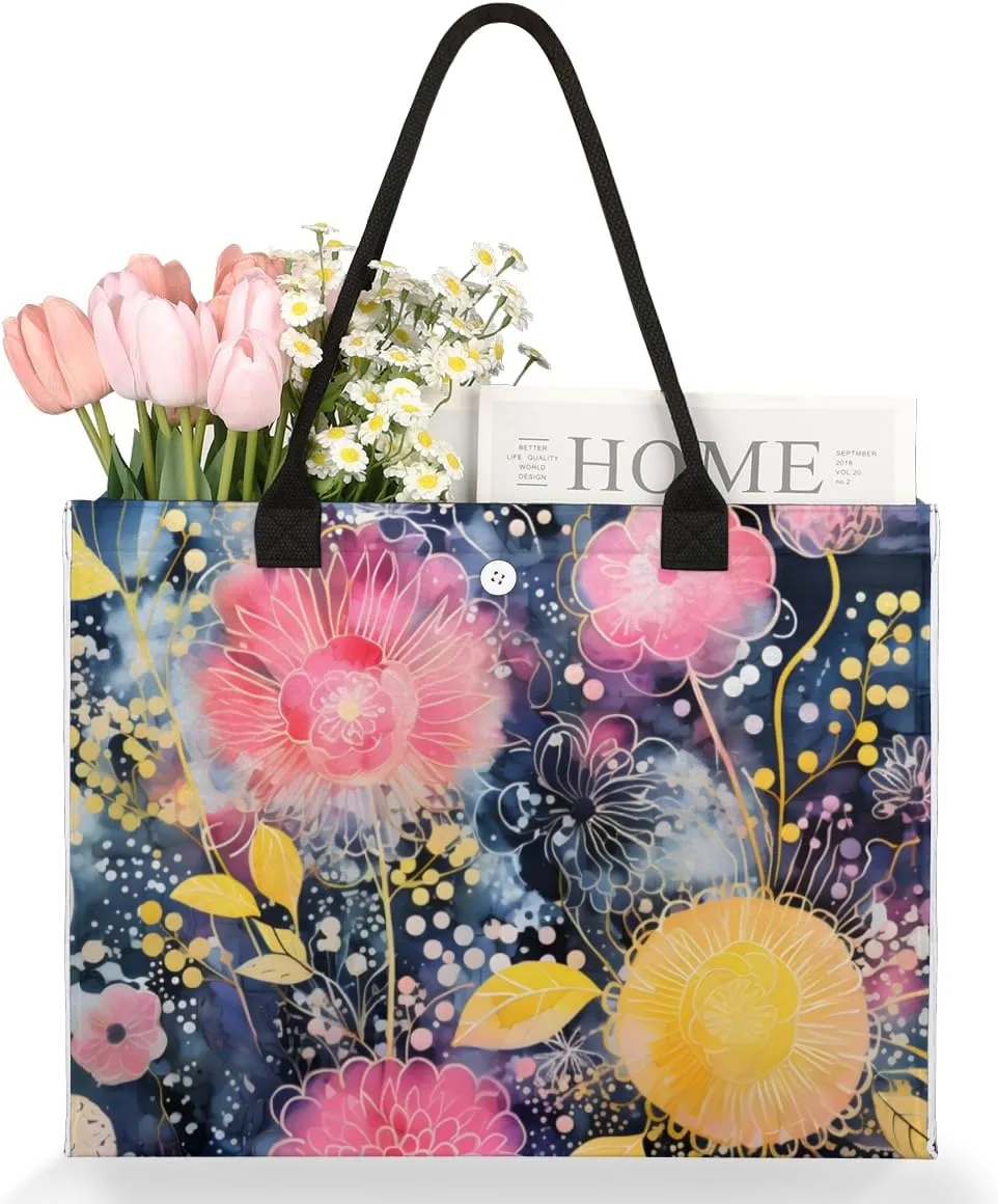 QsirBC Watermelon Plants Pattern Tote Bag for Women Shoulder Bags with Pockets Handbags Purses Large Totes