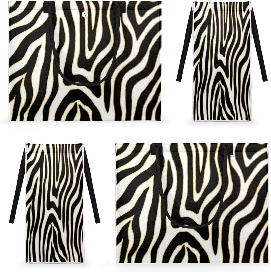 QsirBC Zebra Print Animals Texture Tote Bag for Women Shoulder Bags with Pockets Handbags Purses Large Totes