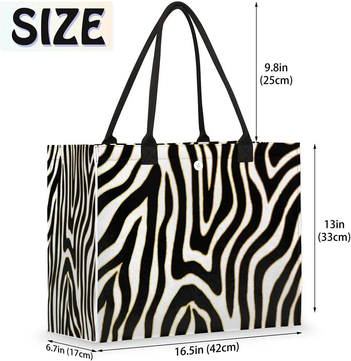 QsirBC Zebra Print Animals Texture Tote Bag for Women Shoulder Bags with Pockets Handbags Purses Large Totes
