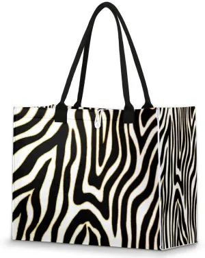 QsirBC Zebra Print Animals Texture Tote Bag for Women Shoulder Bags with Pockets Handbags Purses Large Totes