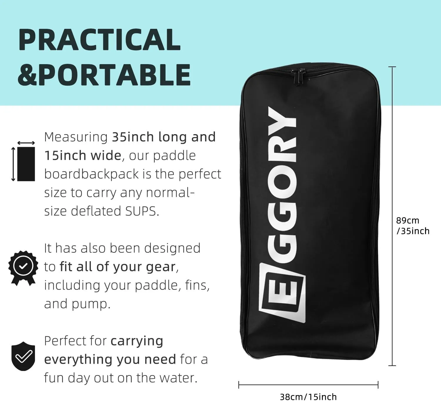 Quashley Inflatable Paddleboard Travel Backpack Bag, iSUP Bag, Travel Carrying Backpack for Paddle boards, Paddle Board Accessories,Large Capacity 108L