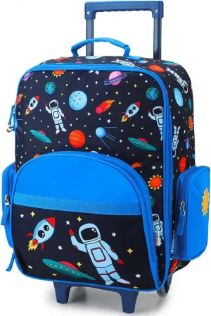 RAVUO Kids Luggage with Wheels for Boys Girls, Cute Travel Carry On Suitcase for Children Toddlers Classic Rolling Luggage with Large Front Pocket for School and Overnight