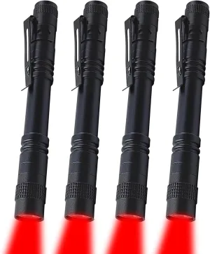 Red Light Flashlight,Single Mode Red Light Pen Light Flashlight for Astronomy, Aviation, Night Observation,4-Pack