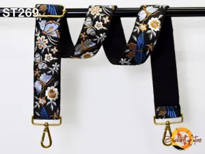 Replacement Guitar Strap Detachable Crossbody Strap for Purses Bags Embroidery Messenger Strap Boho Embroidered Tote Handbag Strap Gift Wife