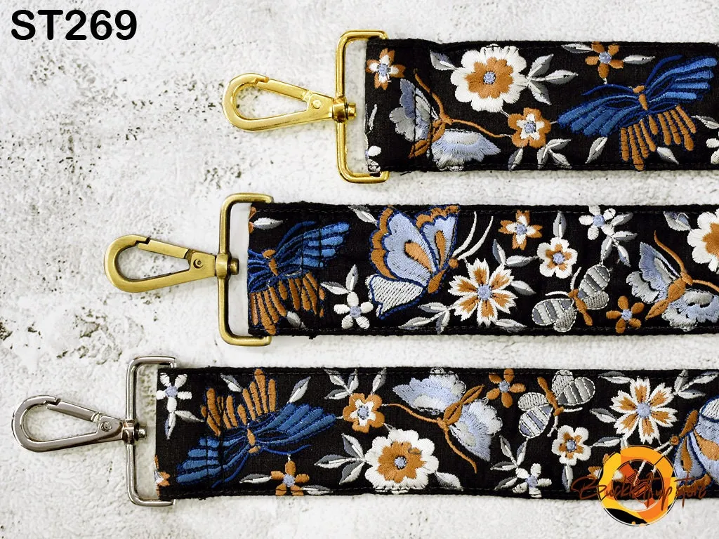 Replacement Guitar Strap Detachable Crossbody Strap for Purses Bags Embroidery Messenger Strap Boho Embroidered Tote Handbag Strap Gift Wife