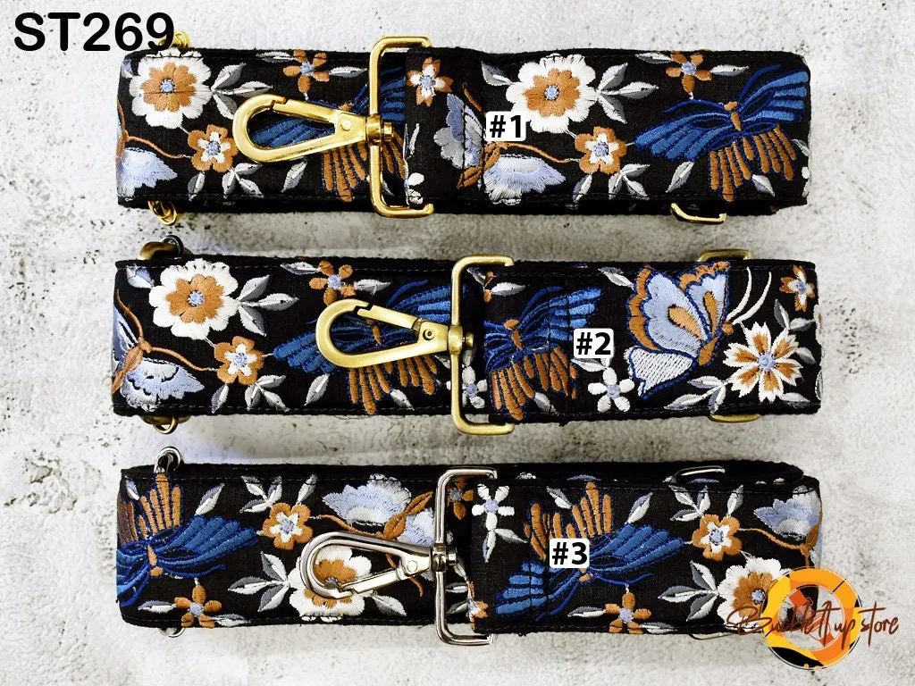 Replacement Guitar Strap Detachable Crossbody Strap for Purses Bags Embroidery Messenger Strap Boho Embroidered Tote Handbag Strap Gift Wife