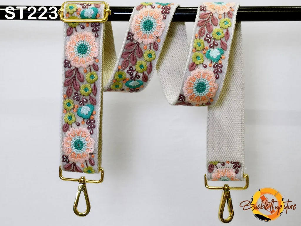 Replacement Handbag Strap Gift Friend Embroidered Camera Strap Crossbody Boho Sling Bag Strap for Purses Embroidery Adjustable Guitar Strap