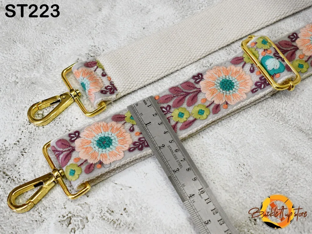 Replacement Handbag Strap Gift Friend Embroidered Camera Strap Crossbody Boho Sling Bag Strap for Purses Embroidery Adjustable Guitar Strap