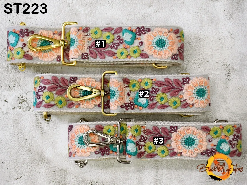 Replacement Handbag Strap Gift Friend Embroidered Camera Strap Crossbody Boho Sling Bag Strap for Purses Embroidery Adjustable Guitar Strap