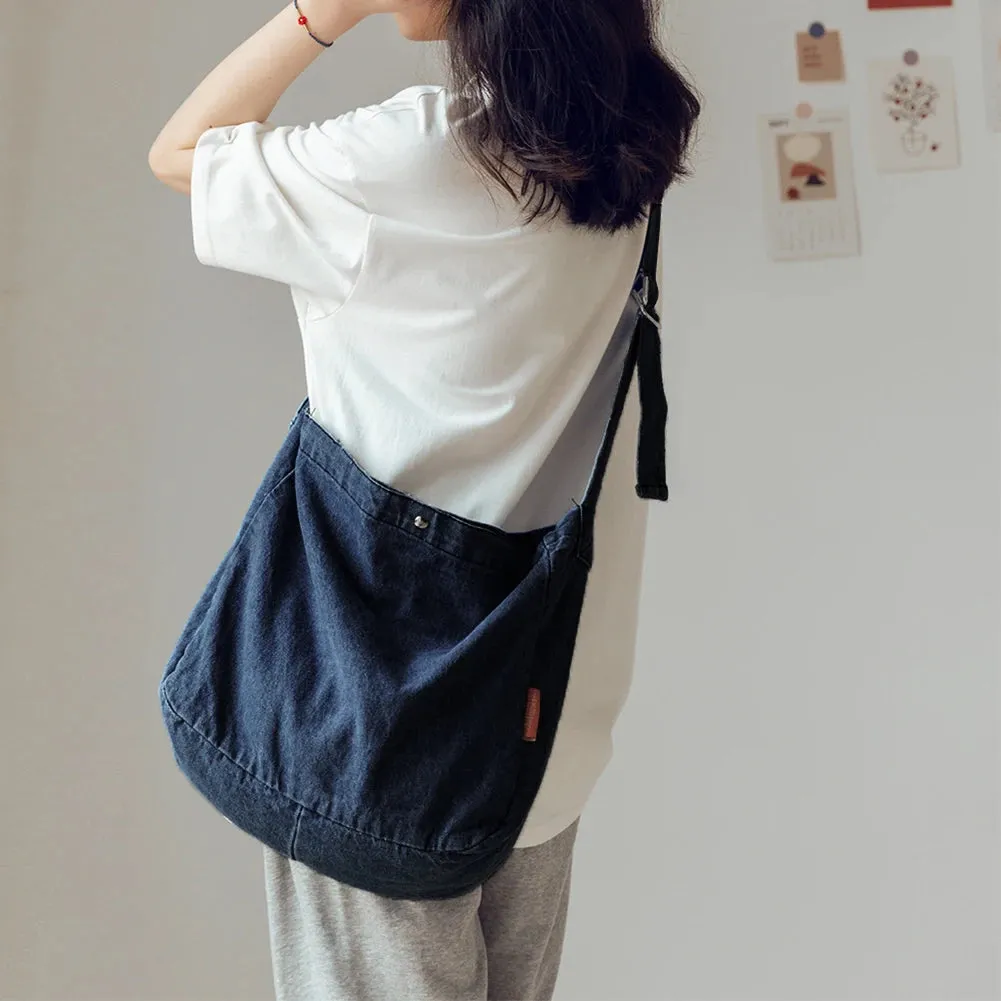 Retro Shoulder Bag Women's Cowboy Crossbody Bags Fashion Solid Messenger Bags Ladies Denim Sling Bag Large Capacity Designer Bag