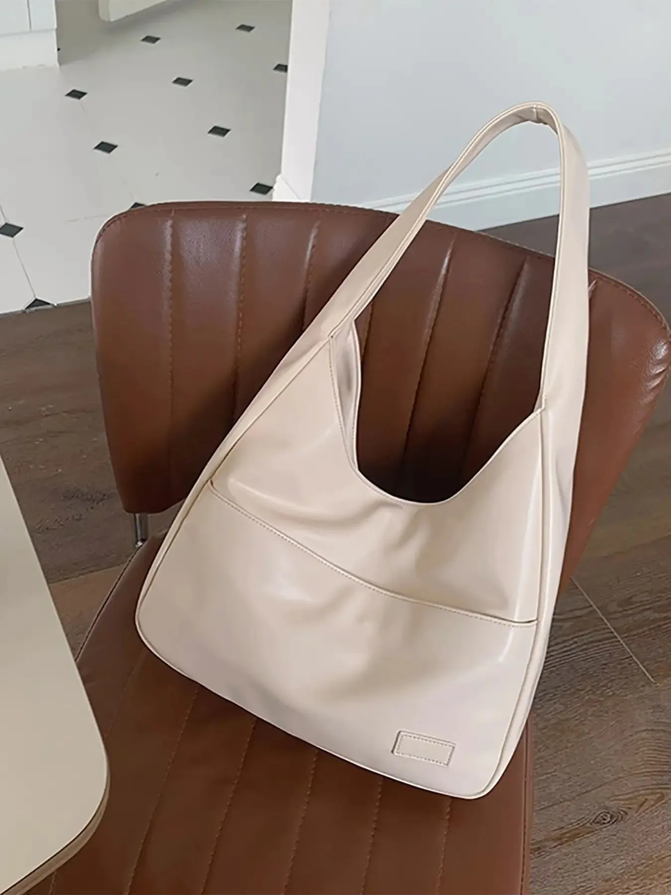 Retro Simple Bucket Bag soft PU Leather