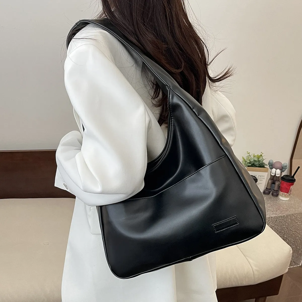 Retro Simple Bucket Bag soft PU Leather