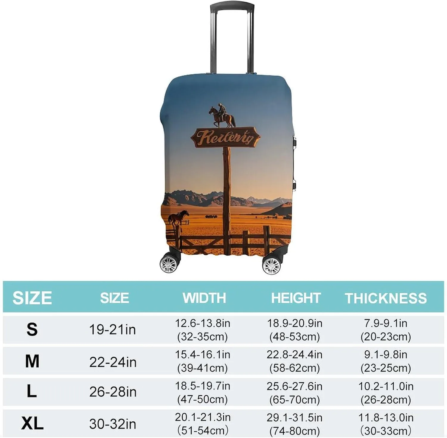 Retro Western Cowboy Horseback Luggage Covers for Suitcases, Washable Travel Accessories, Anti-Scratch & Dust Protection Suitcase Cover Protector Fits 19-32 Inch Luggage L