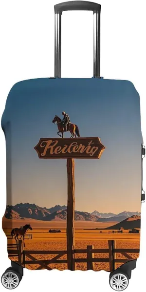 Retro Western Cowboy Horseback Luggage Covers for Suitcases, Washable Travel Accessories, Anti-Scratch & Dust Protection Suitcase Cover Protector Fits 19-32 Inch Luggage L