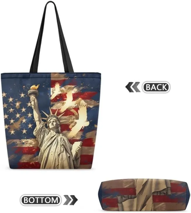 Reusable Grocery Bag Women's Large Casual Shoulder Handbag, Canvas Totes Foldable Shopping Bag for Groceries