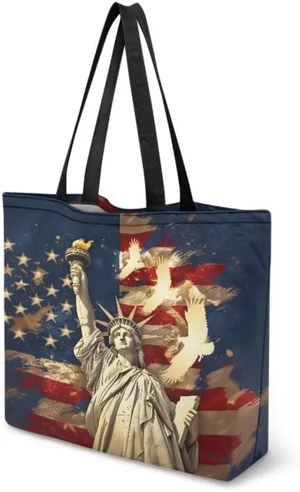 Reusable Grocery Bag Women's Large Casual Shoulder Handbag, Canvas Totes Foldable Shopping Bag for Groceries