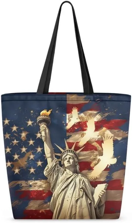 Reusable Grocery Bag Women's Large Casual Shoulder Handbag, Canvas Totes Foldable Shopping Bag for Groceries