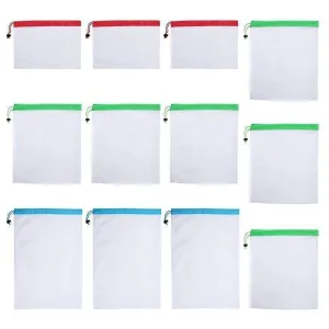 Reusable Mesh Grocery Produce Bags 5-15PCS 3Colours