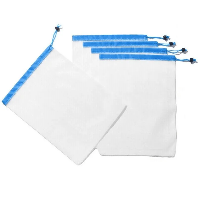 Reusable Mesh Grocery Produce Bags 5-15PCS 3Colours