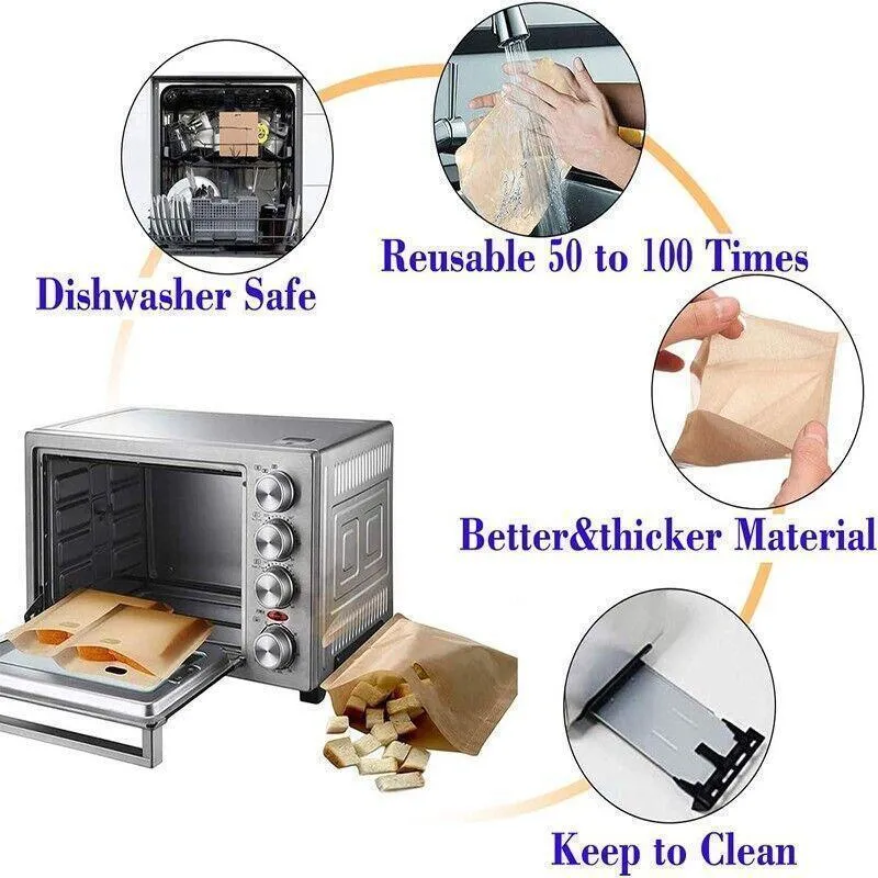 Reusable Toaster Bags 10-50PCS 16*16.5cm Gluten Free