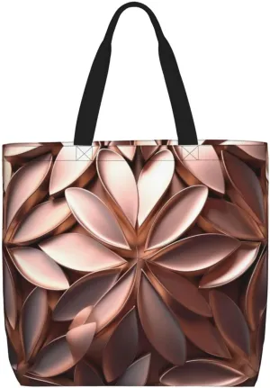 Rose Gold print Women Tote Bags with Inner Bag Handbags with Pattern for Shopping Office