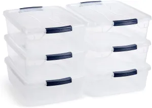 Rubbermaid Cleverstore 17 Quart Clear Latching Waterproof Stackable Airtight Storage Containers with Durable Latching Lids (6 Pack)