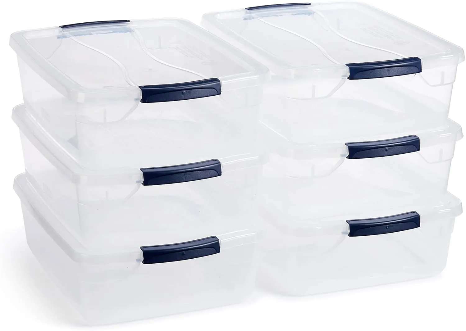 Rubbermaid Cleverstore 17 Quart Clear Latching Waterproof Stackable Airtight Storage Containers with Durable Latching Lids (6 Pack)