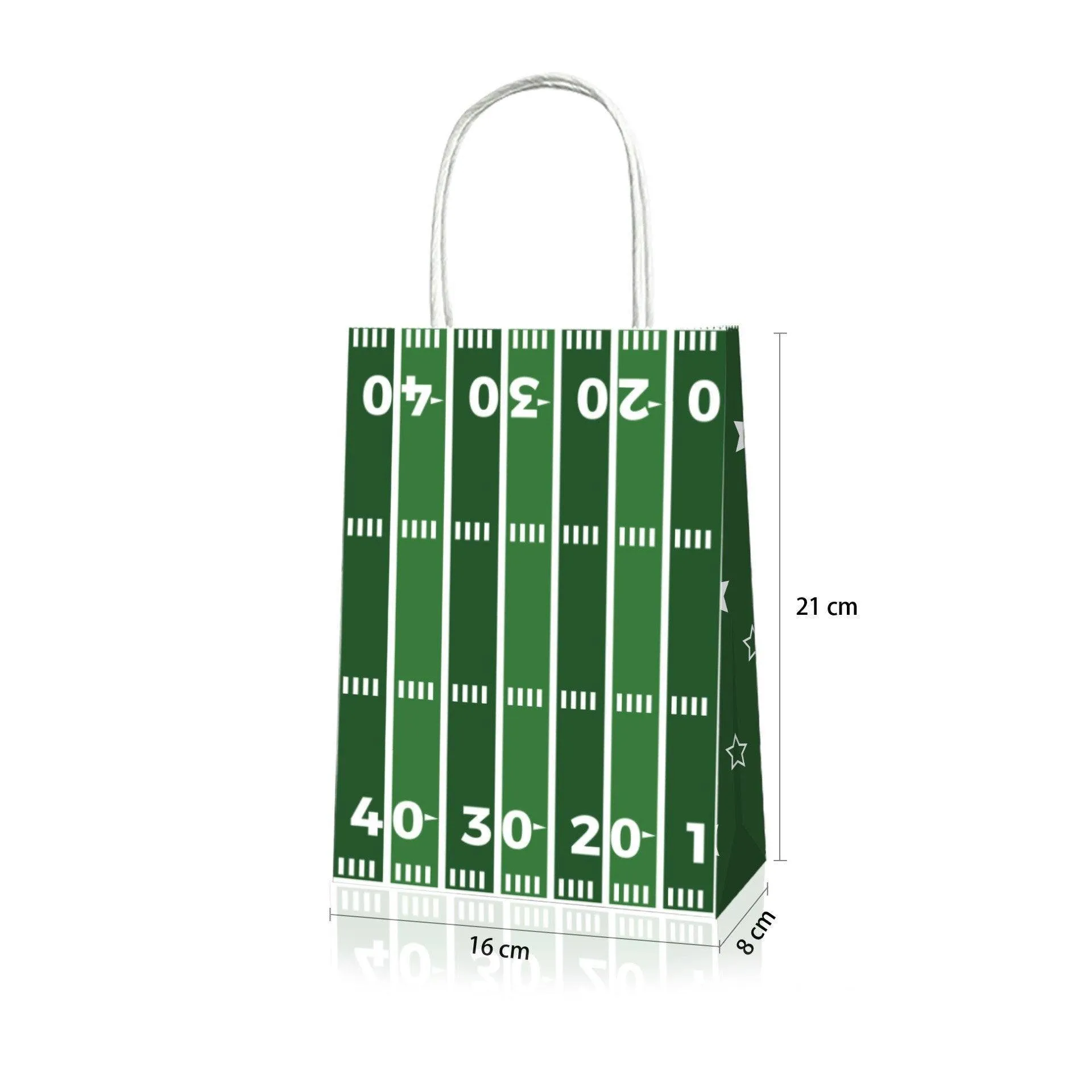 Rugby Themed Kraft Paper Tote Bags Brown 24PCS