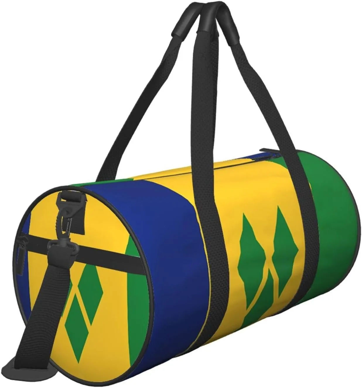 Saint Vincent and the Grenadines Flag Round Travel Duffel Bag Large Capacity Gym Sports Bags for Hiking Vacation Trips
