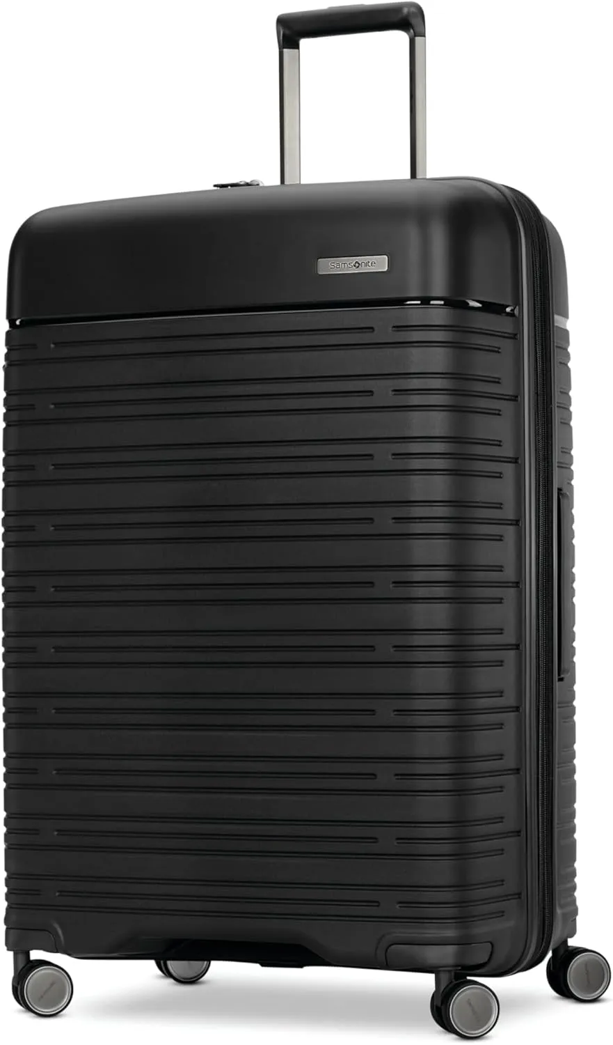 Samsonite Elevation Plus - Large Hardside Luggage - Scratch Resistant Polypropylene Shell, RightHeight™ Adjustable Handle, Integrated AirTag Holder, TSA Lock, WetPak™ Compartment - Triple Black