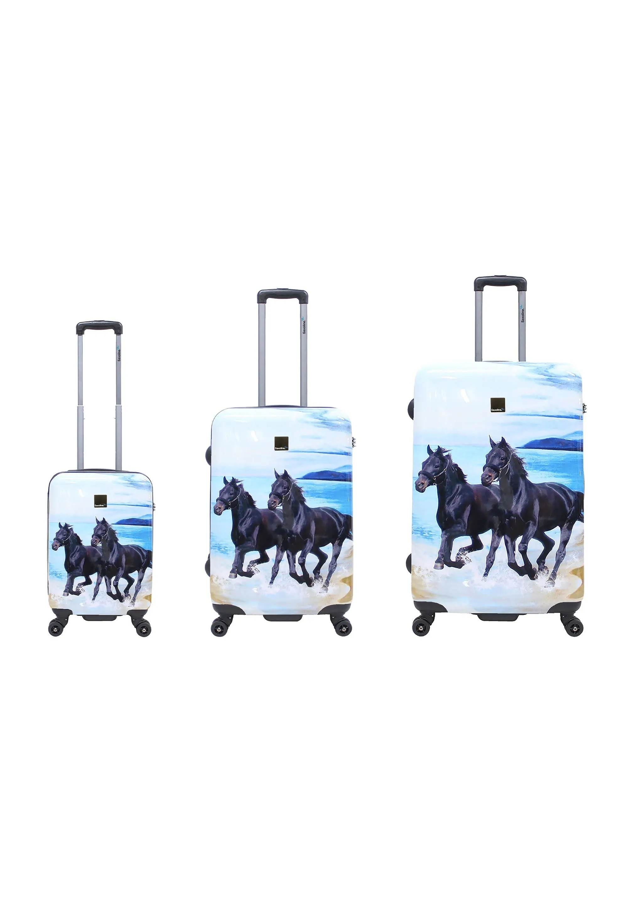 Saxoline Black Horse Hard Luggage / Trolley / Suitcase Print