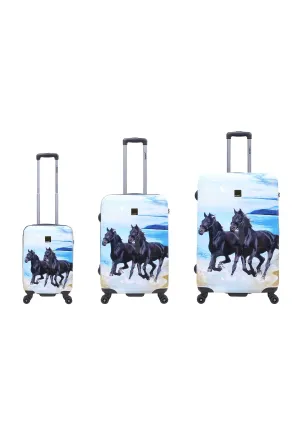 Saxoline Black Horse Hard Luggage / Trolley / Suitcase Print