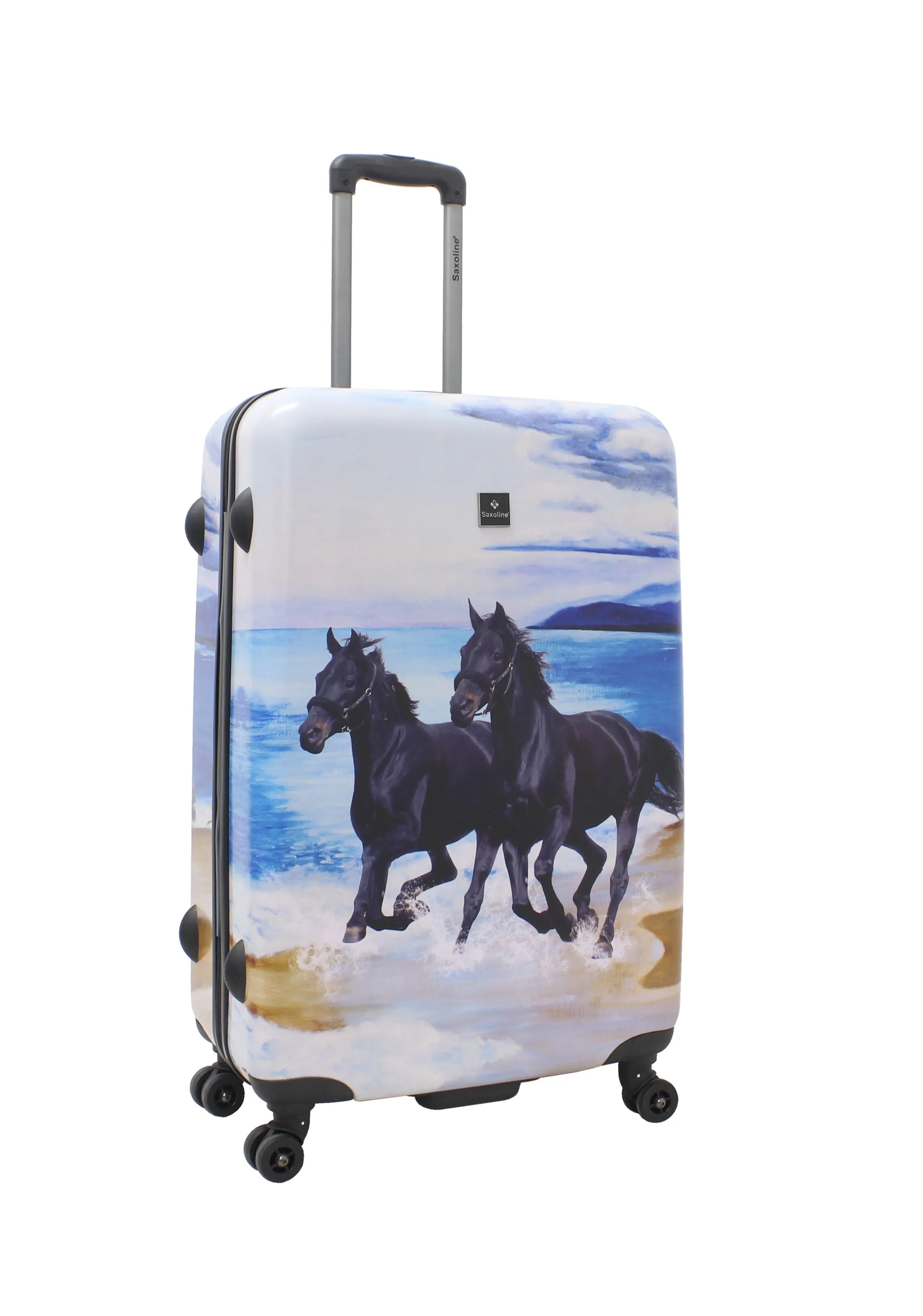 Saxoline Black Horse Hard Luggage / Trolley / Suitcase Print