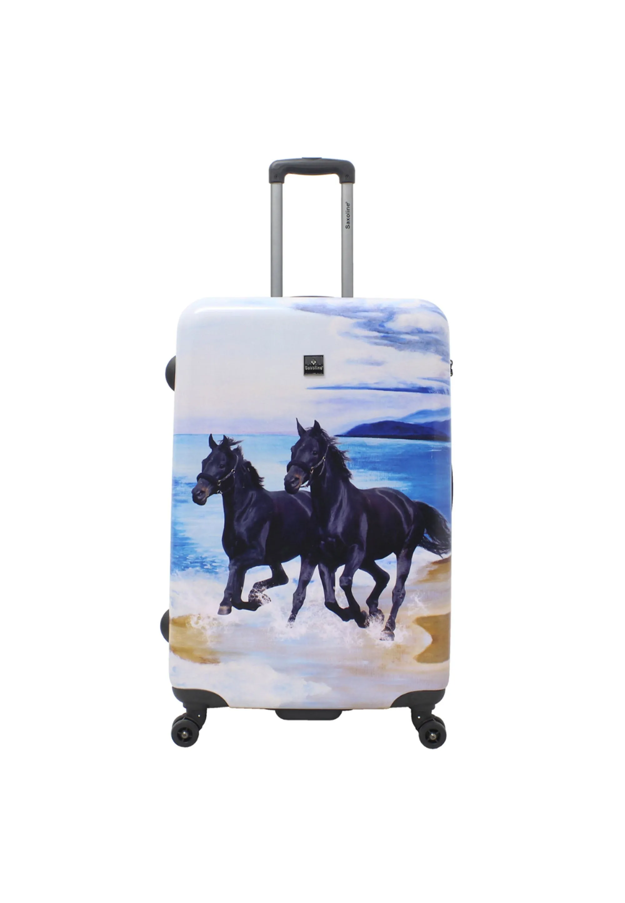 Saxoline Black Horse Hard Luggage / Trolley / Suitcase Print