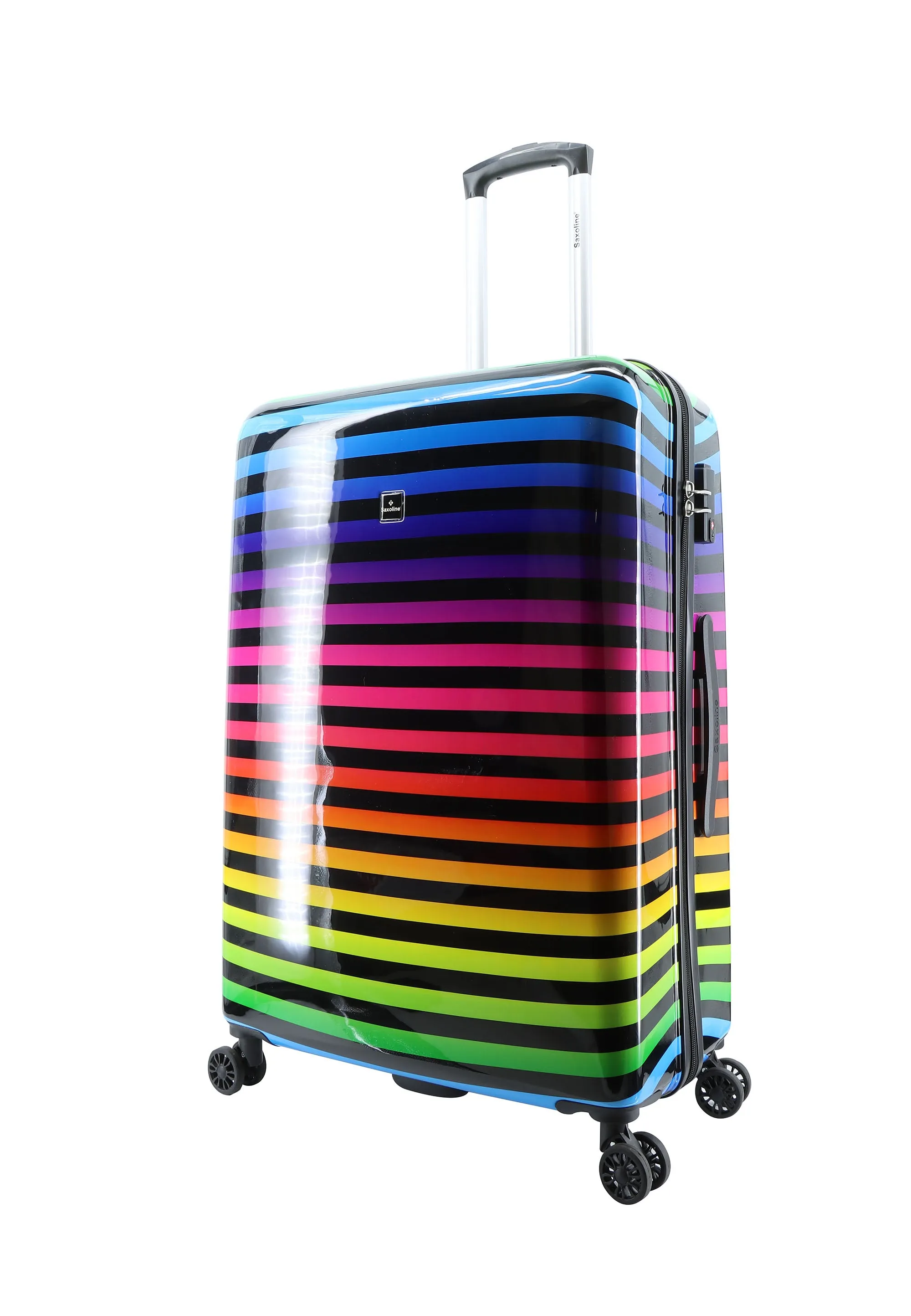 Saxoline Color Strip Hard Printed Luggage / Trolley / Suitcase