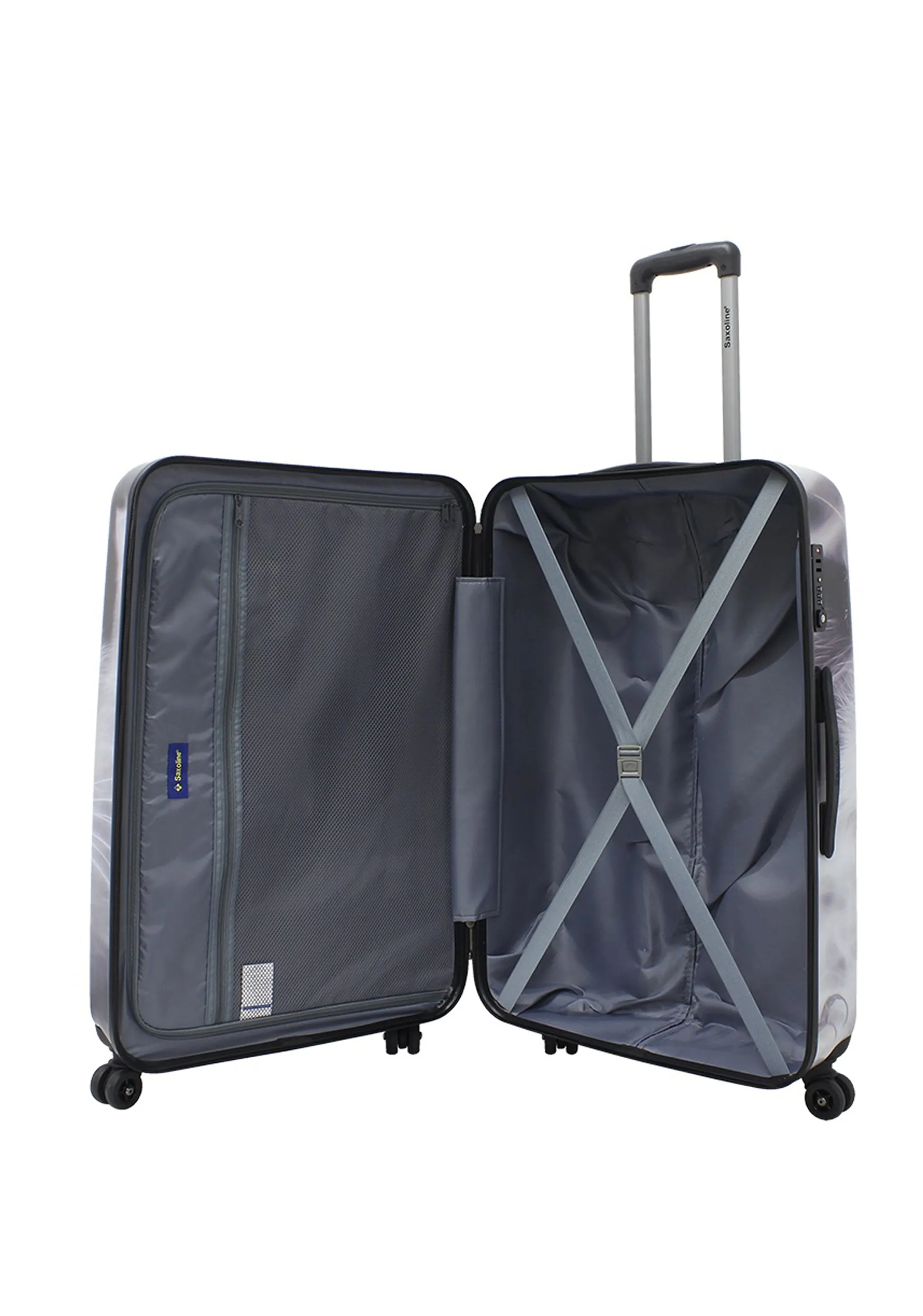 Saxoline White Cat Hard Luggage / Trolley / Suitcase Print