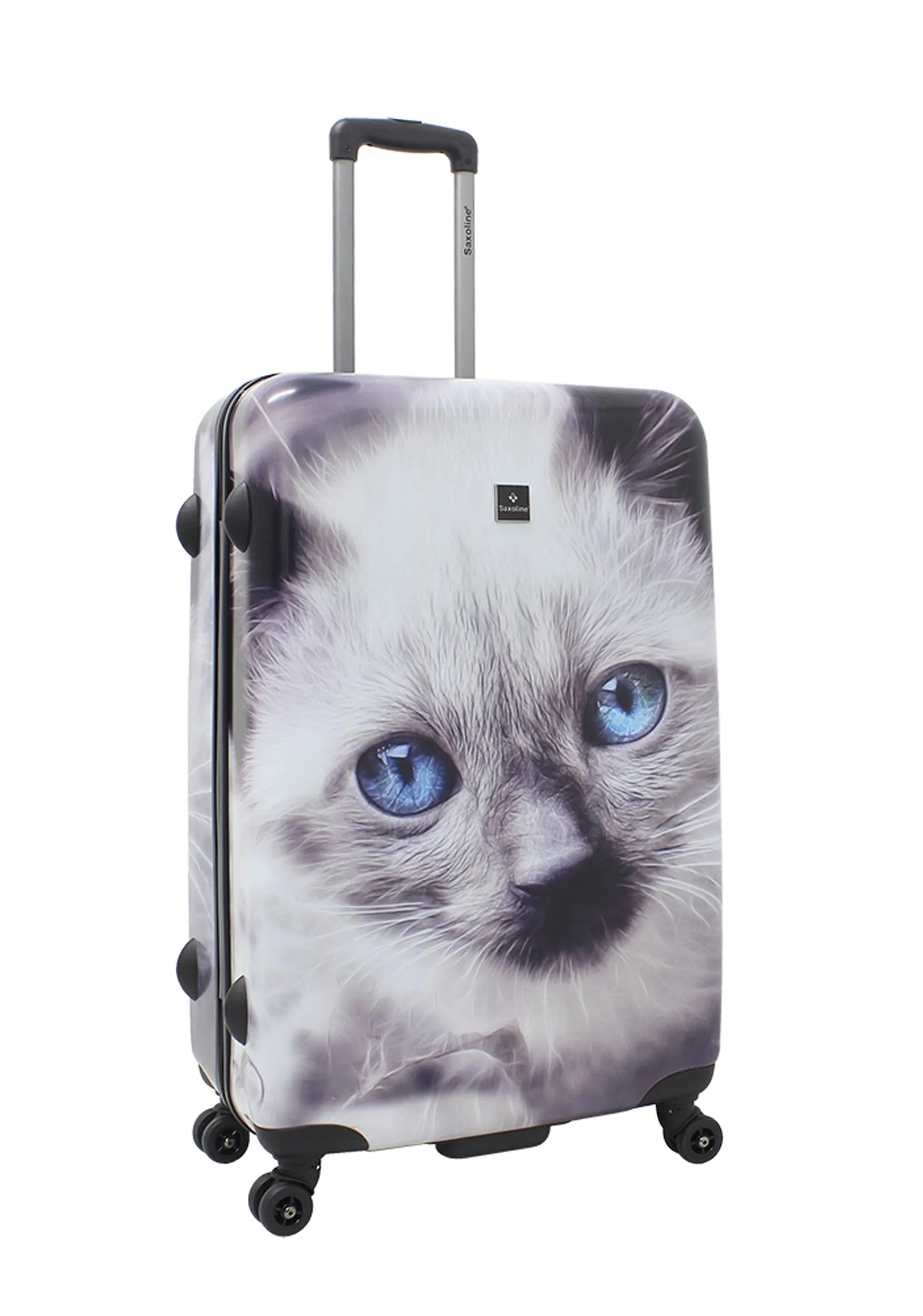 Saxoline White Cat Hard Luggage / Trolley / Suitcase Print