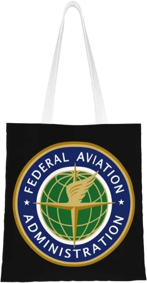 Seal of the United States Federal Aviation Administration Tote Bag for Women Canvas Shopping Bags Reusable Beach Bag Grocery Bags Tote Shoulder Bag Gift Bags